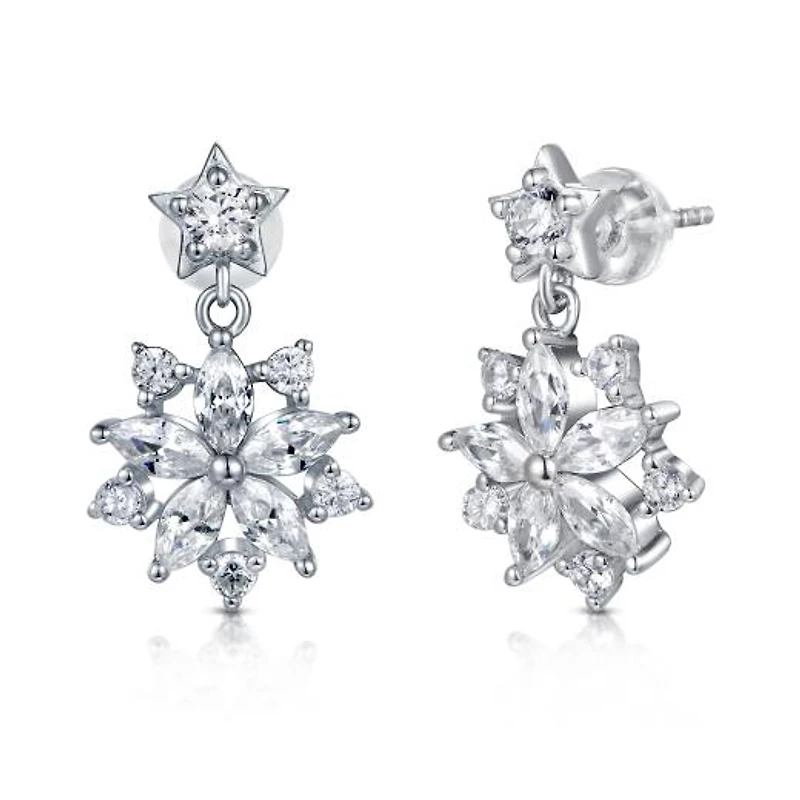 Sterling Silver Cubic Zirconia Drop Earrings