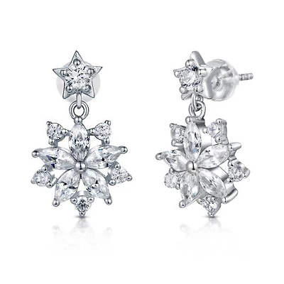 Sterling Silver Cubic Zirconia Drop Earrings