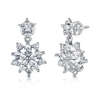 Sterling Silver Cubic Zirconia Drop Earrings