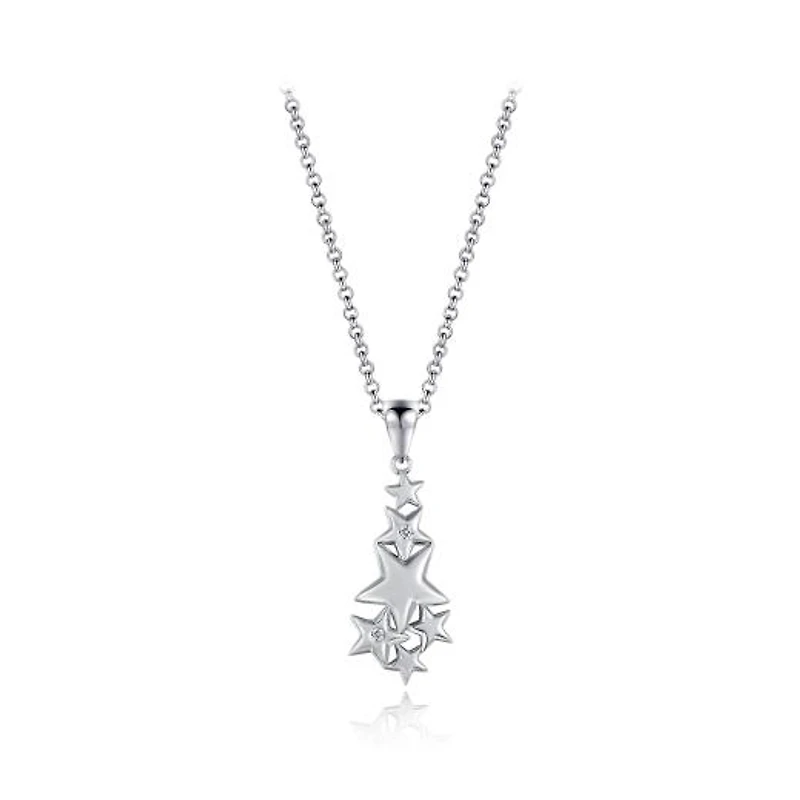 Sterling Silver Cubic Zirconia Star 19" Pendant