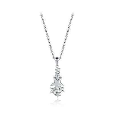 Sterling Silver Cubic Zirconia Star 19" Pendant