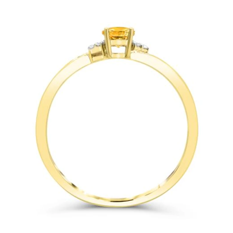 10K Yellow Gold Citrine & Diamond Ring