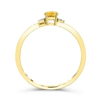 10K Yellow Gold Citrine & Diamond Ring