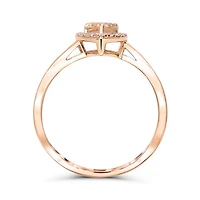 10K Rose Gold Morganite & Diamond Ring