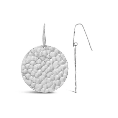 Sterling Silver Hammered Disc Earrings