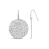 Sterling Silver Hammered Disc Earrings