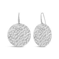 Sterling Silver Hammered Disc Earrings
