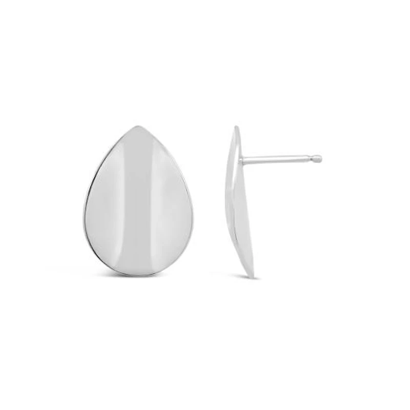Sterling Silver Flat Tear Drop Earrings