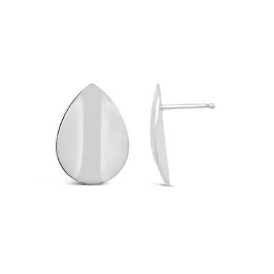 Sterling Silver Flat Tear Drop Earrings