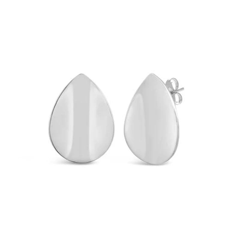 Sterling Silver Flat Tear Drop Earrings