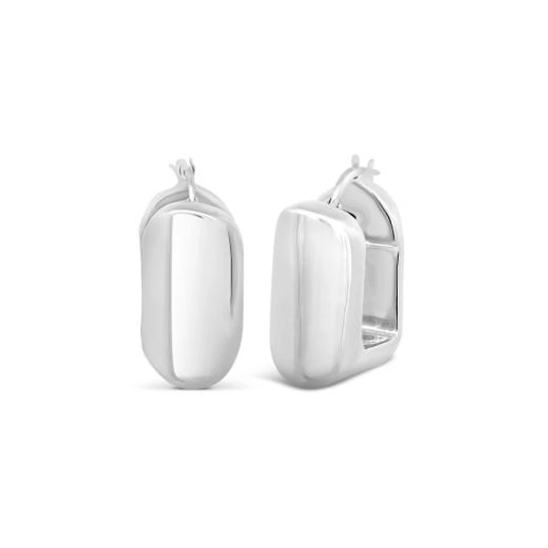 Sterling Silver Square Hoop Earrings