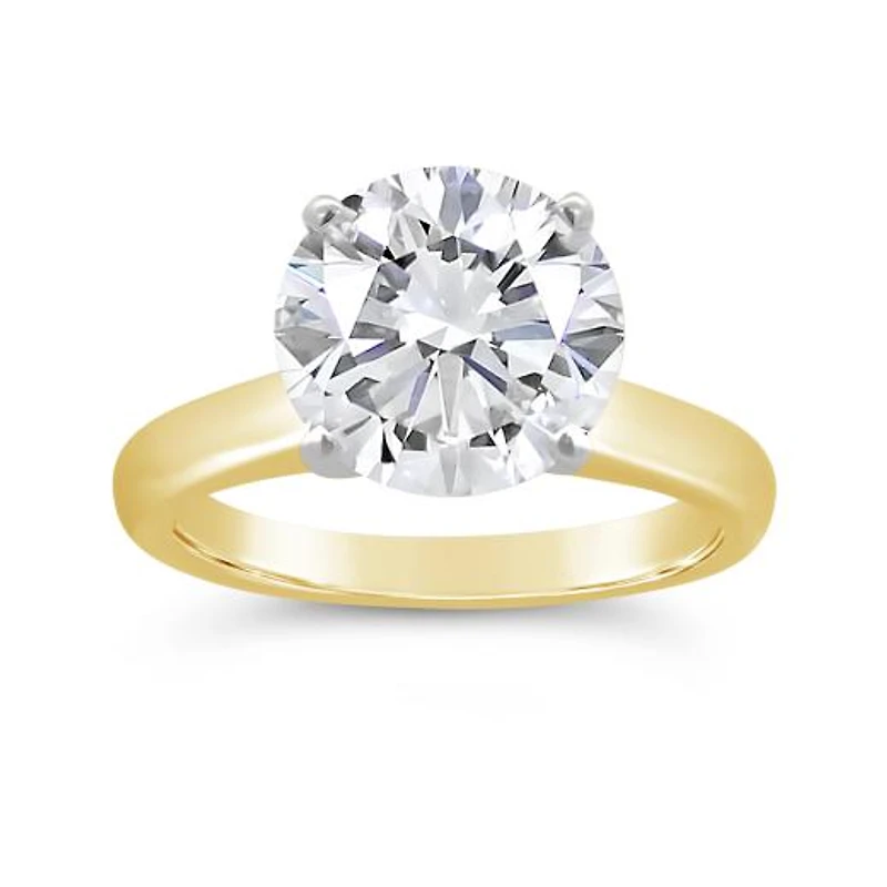 New Brilliance Lab Grown 5.00CT Diamond Solitaire Ring in 14K Yellow Gold