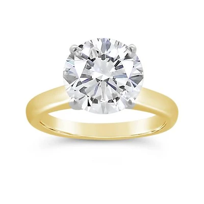 New Brilliance Lab Grown 5.00CT Diamond Solitaire Ring in 14K Yellow Gold