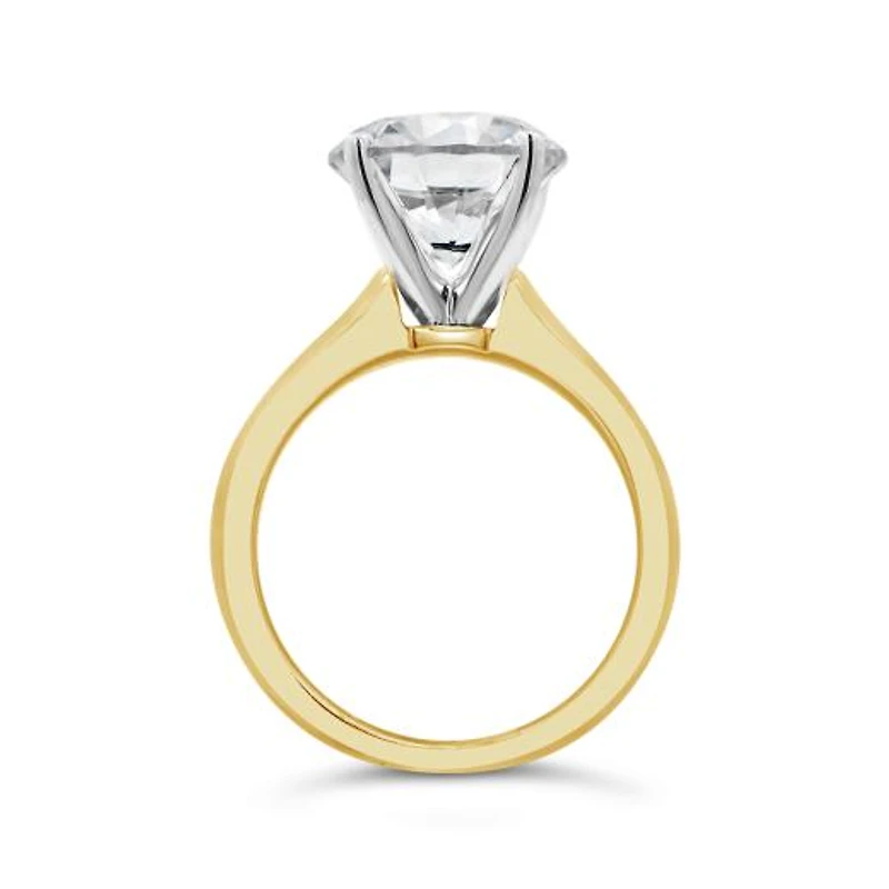 New Brilliance Lab Grown 5.00CT Diamond Solitaire Ring in 14K Yellow Gold