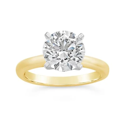 New Brilliance Lab Grown 3.00CT Diamond Solitaire Ring in 14K Yellow Gold
