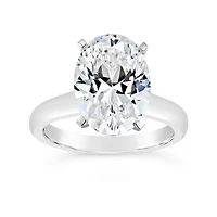 New Brilliance Lab Grown 5.00CT Oval Diamond Solitaire Ring in 14K White Gold