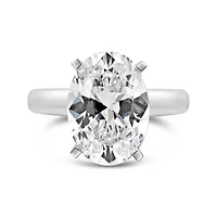 New Brilliance Lab Grown 5.00CT Oval Diamond Solitaire Ring in 14K White Gold