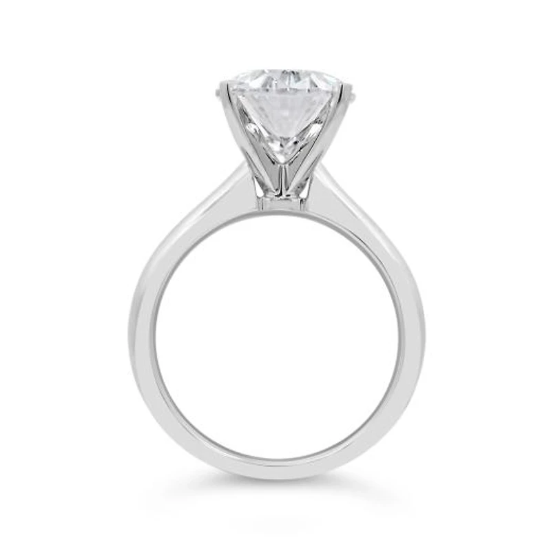 New Brilliance Lab Grown 5.00CT Oval Diamond Solitaire Ring in 14K White Gold