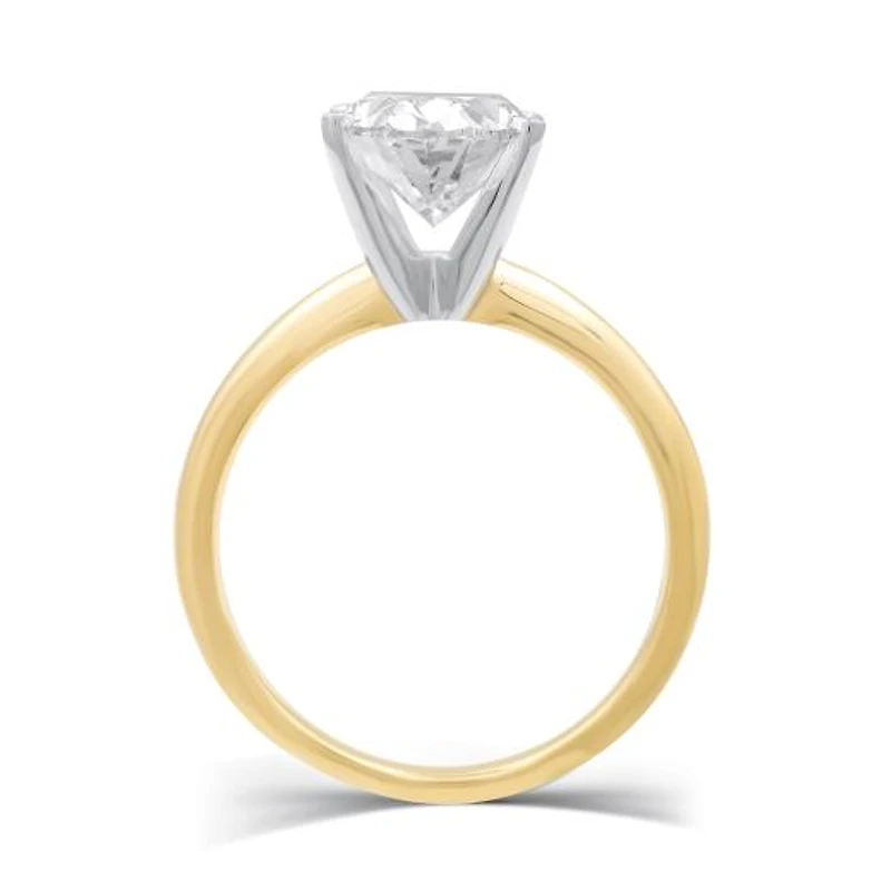 New Brilliance Lab Grown 3.00CT Oval Diamond Solitaire Ring in 14K Yellow Gold