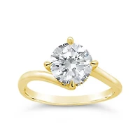 New Brilliance Lab Grown 2.05CTW Diamond Solitaire Offset Ring 14K Yellow Gold