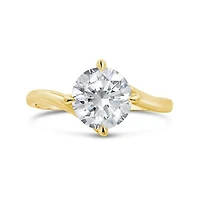 New Brilliance Lab Grown 2.05CTW Diamond Solitaire Offset Ring 14K Yellow Gold