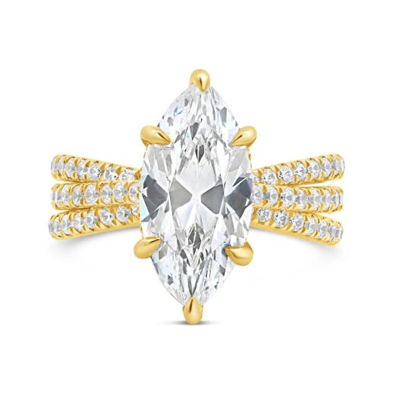 Jenny Packham Lab Grown 4.73CTW Marquise Diamond Bridal Ring in 18K Yellow Gold