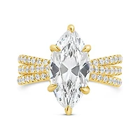 Jenny Packham Lab Grown 4.73CTW Marquise Diamond Bridal Ring in 18K Yellow Gold