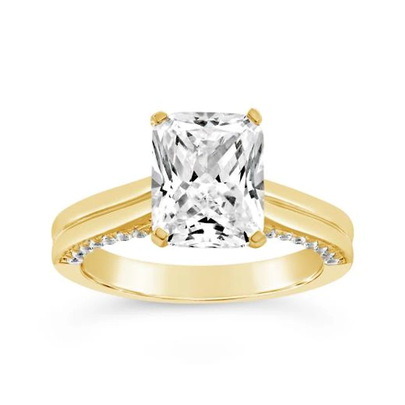 Jenny Packham 3.33CTW Radiant Lab Grown Diamond Bridal Ring in 18K Yellow Gold