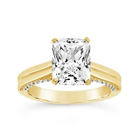 Jenny Packham 3.33CTW Radiant Lab Grown Diamond Bridal Ring in 18K Yellow Gold