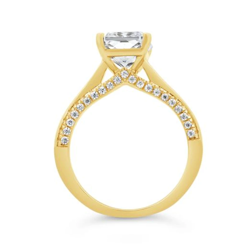 Jenny Packham 3.33CTW Radiant Lab Grown Diamond Bridal Ring in 18K Yellow Gold