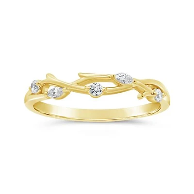 0.15CTW Diamond Stackable Vine Ring in 10K Yellow Gold