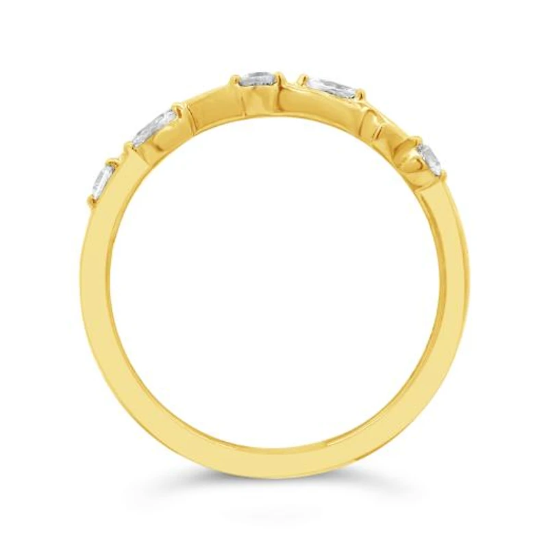 0.15CTW Diamond Stackable Vine Ring in 10K Yellow Gold