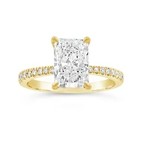 New Brilliance Lab Grown 2.75CTW Radiant Diamond Ring in 14K Yellow Gold