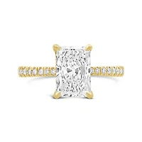 New Brilliance Lab Grown 2.75CTW Radiant Diamond Ring in 14K Yellow Gold