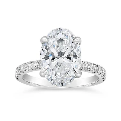 New Brilliance Lab Grown 4.50CTW Oval Diamond Bridal Ring in 14K White Gold