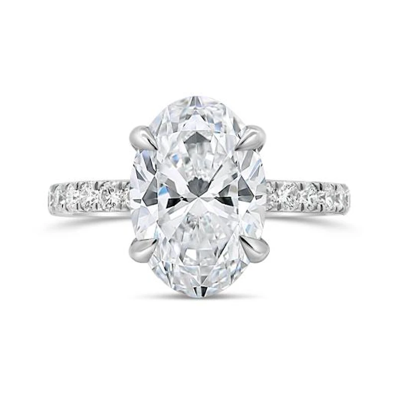 New Brilliance Lab Grown 4.50CTW Oval Diamond Bridal Ring in 14K White Gold