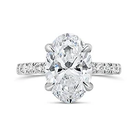 New Brilliance Lab Grown 4.50CTW Oval Diamond Bridal Ring in 14K White Gold