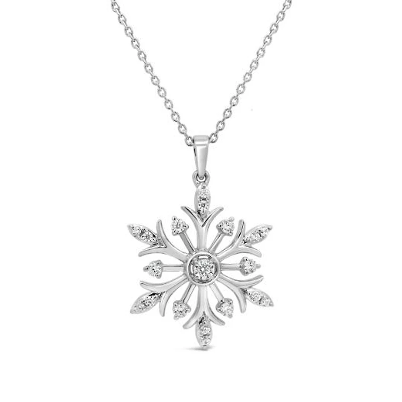 Lab Grown 0.23CTW Diamond Snowflake Pendant in Sterling Silver