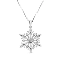 Lab Grown 0.23CTW Diamond Snowflake Pendant in Sterling Silver