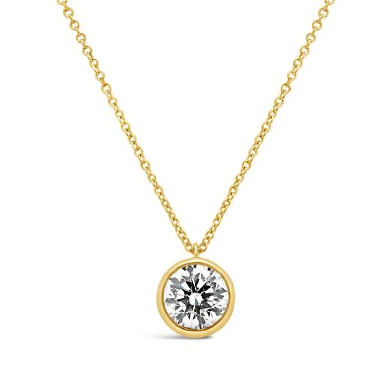 New Brilliance Lab Grown 1.00CT Diamond Solitaire Pendant in 10K Yellow Gold