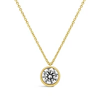 New Brilliance Lab Grown 1.00CT Diamond Solitaire Pendant in 10K Yellow Gold