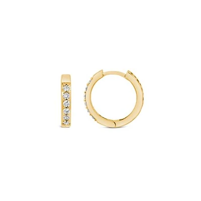 Glacier Fire Canadian 0.15CTW Diamond Hoop Earrings in 10K Yellow Gold