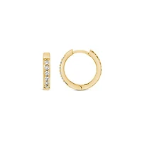 Glacier Fire Canadian 0.15CTW Diamond Hoop Earrings in 10K Yellow Gold