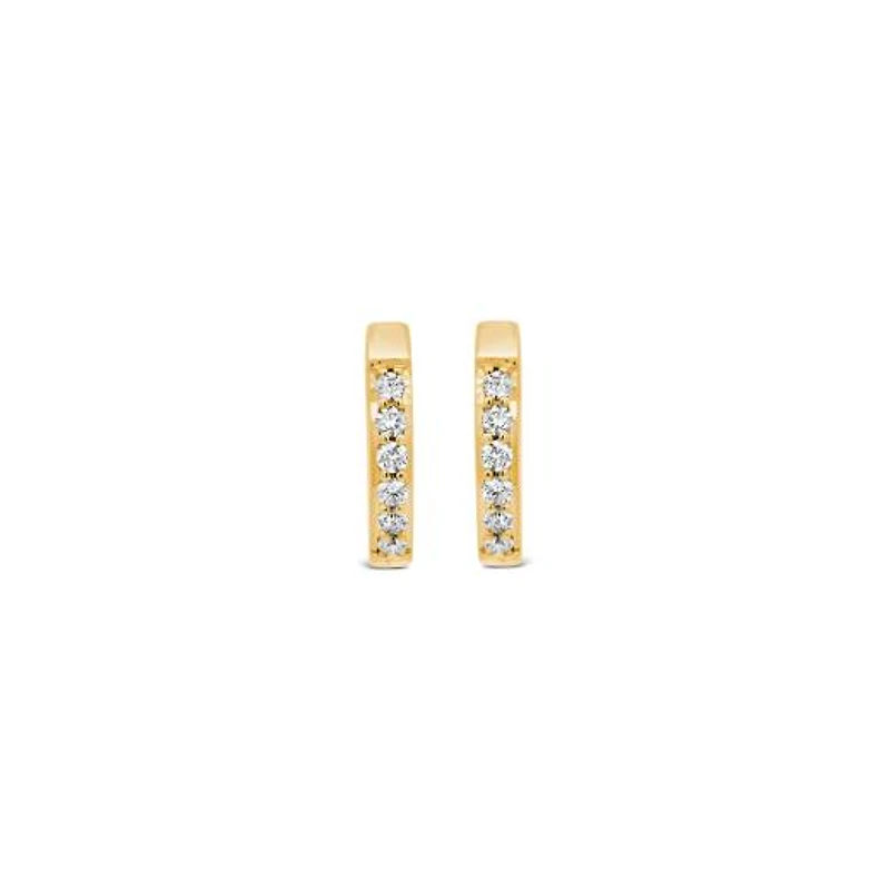 Glacier Fire Canadian 0.15CTW Diamond Hoop Earrings in 10K Yellow Gold