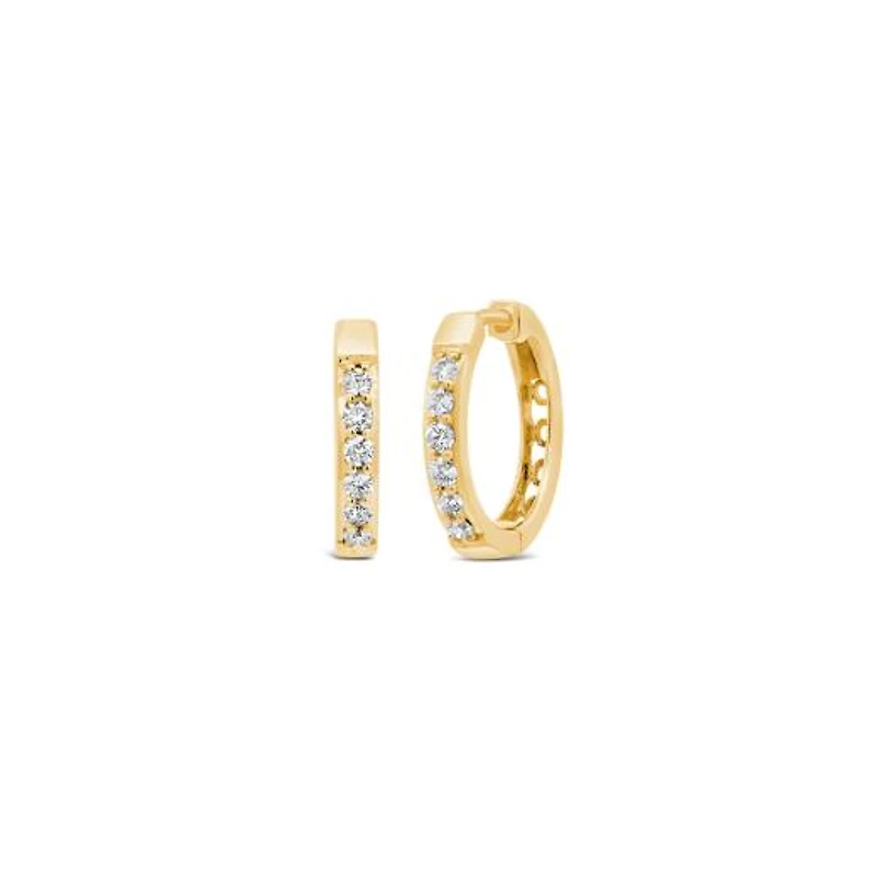 Glacier Fire Canadian 0.15CTW Diamond Hoop Earrings in 10K Yellow Gold