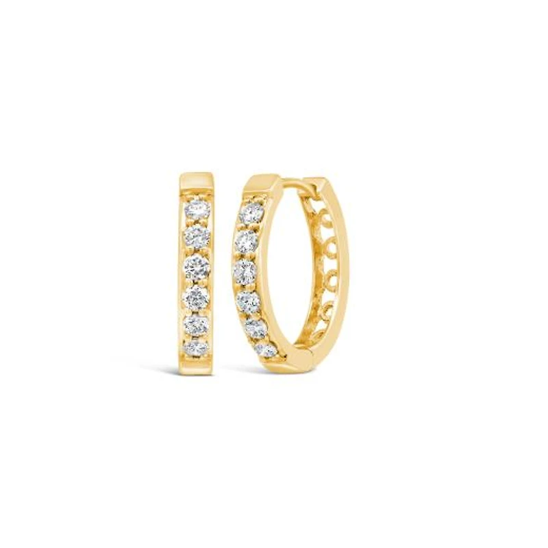 Glacier Fire Canadian 0.50CTW Diamond Hoop Earrings in 10K Yellow Gold