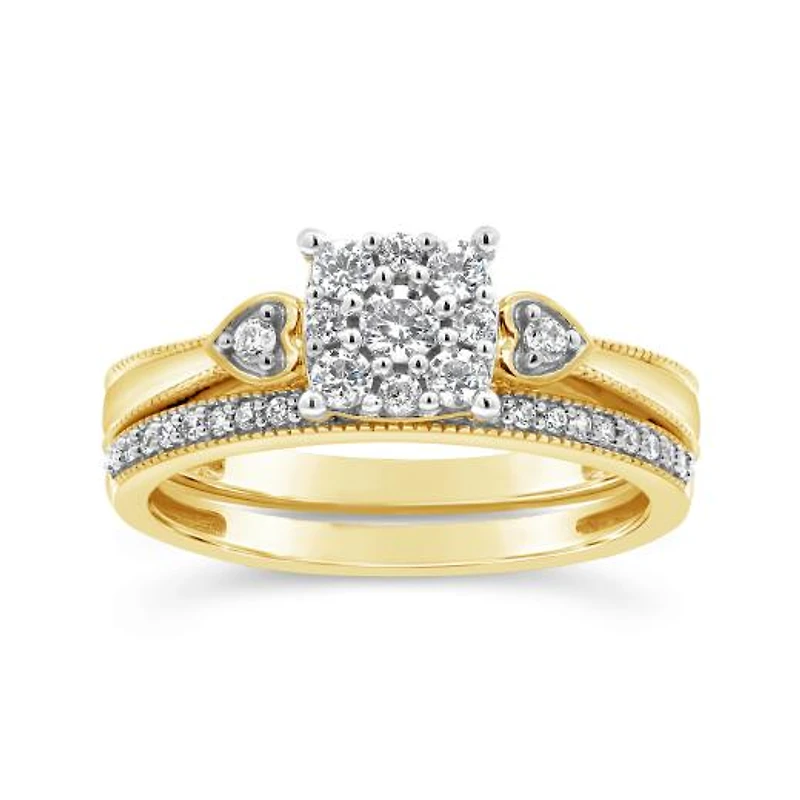 0.50CTW Diamond Bridal Set in 10K Yellow Gold