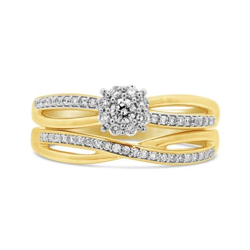 0.33CTW Diamond Bridal Set in 10K Yellow Gold