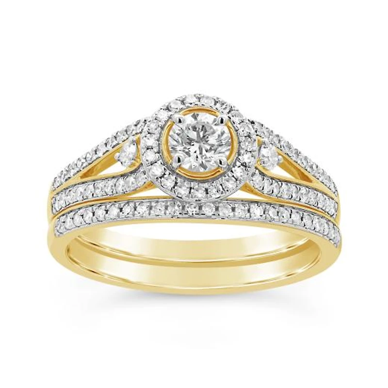 0.75CTW Diamond Bridal Set in 10K Yellow Gold