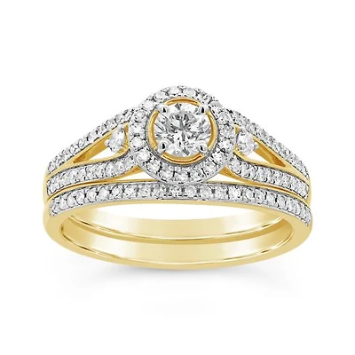 0.75CTW Diamond Bridal Set in 10K Yellow Gold